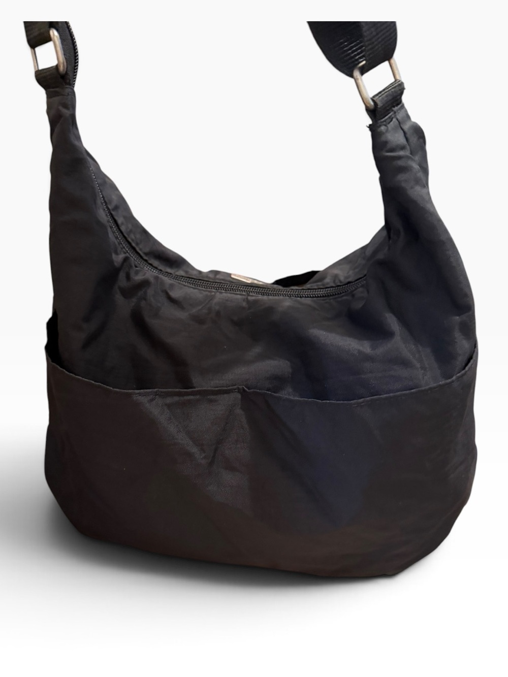 Baggallini Black Large Hobo Shoulder Bag Nylon - Picture 4 of 5